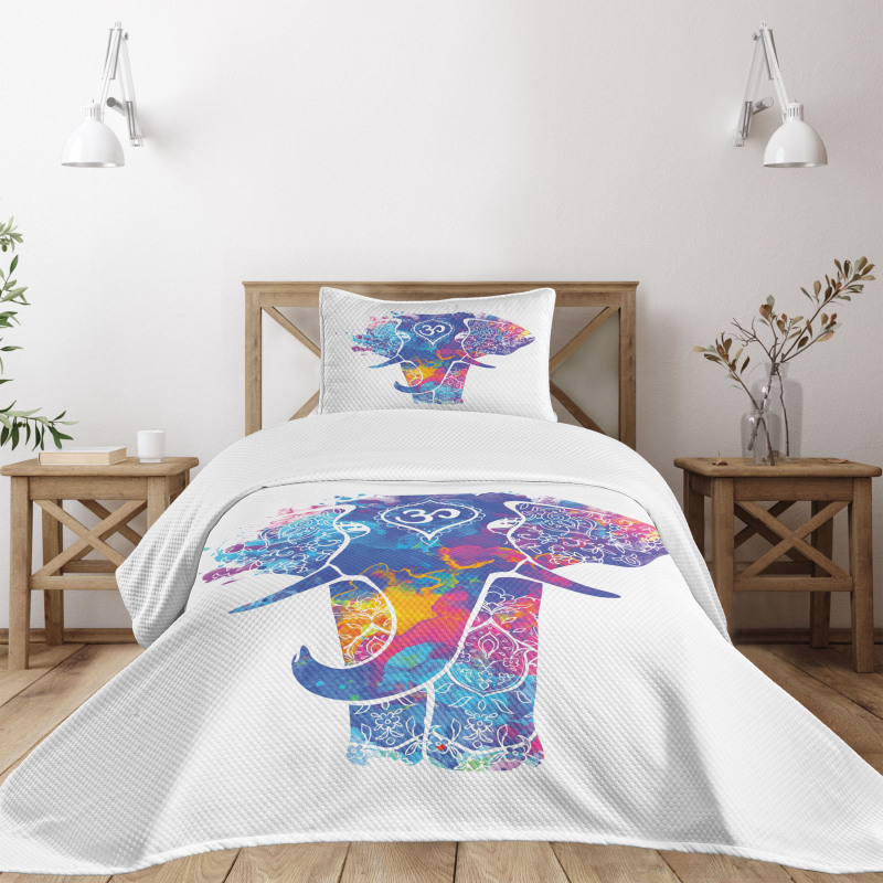 Elephant Paint Smears Bedspread Set