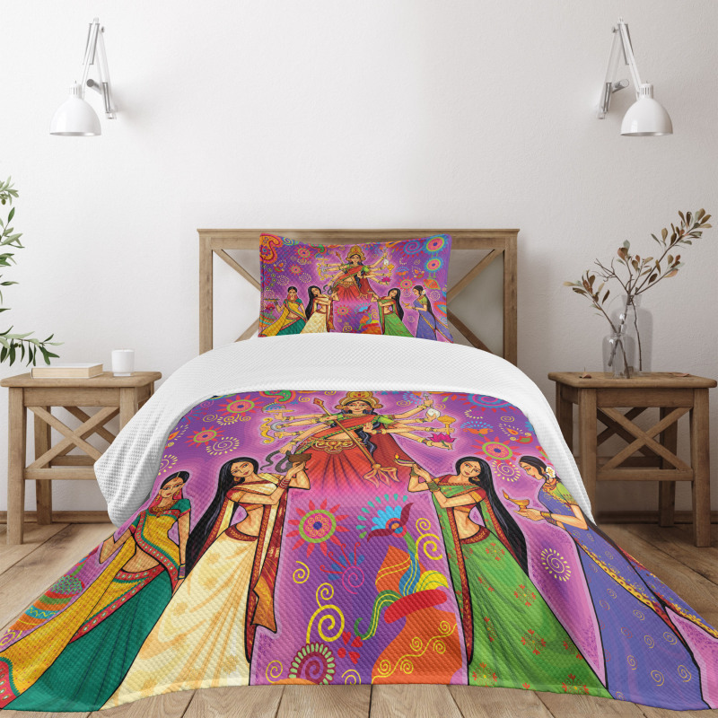 Woman Paisley Bedspread Set