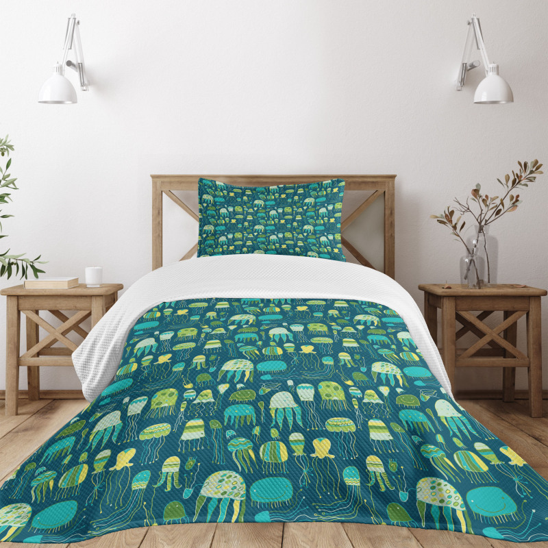 Funny Sea Creatures Bedspread Set