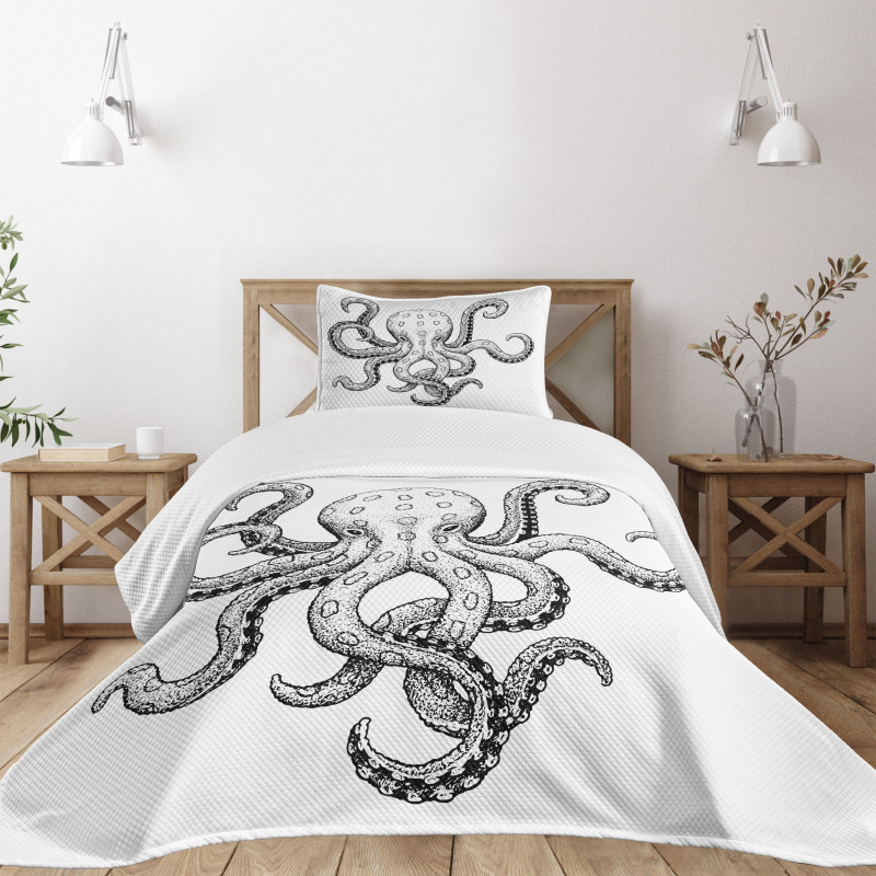 Sea Animal Artwork Bedspread Set