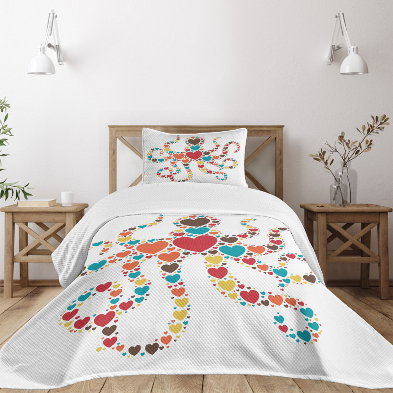 Shape with Hearts Love Bedspread Set