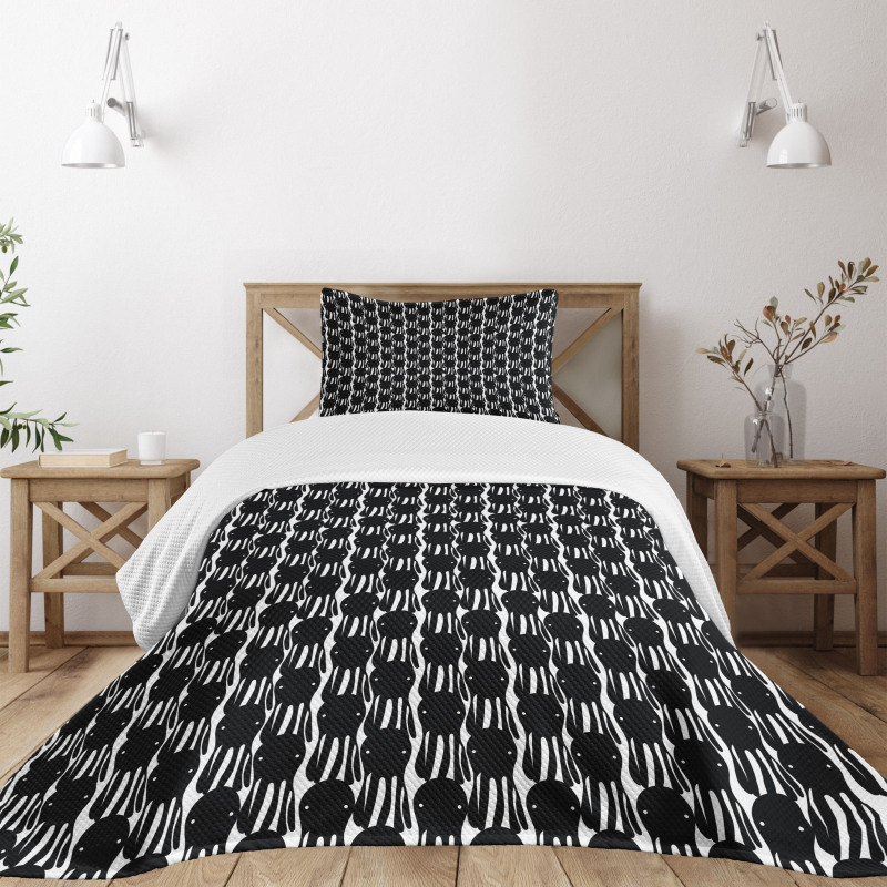 Abstract Monsters Retro Bedspread Set