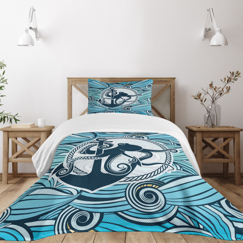 Sea Waves Bedspread Set