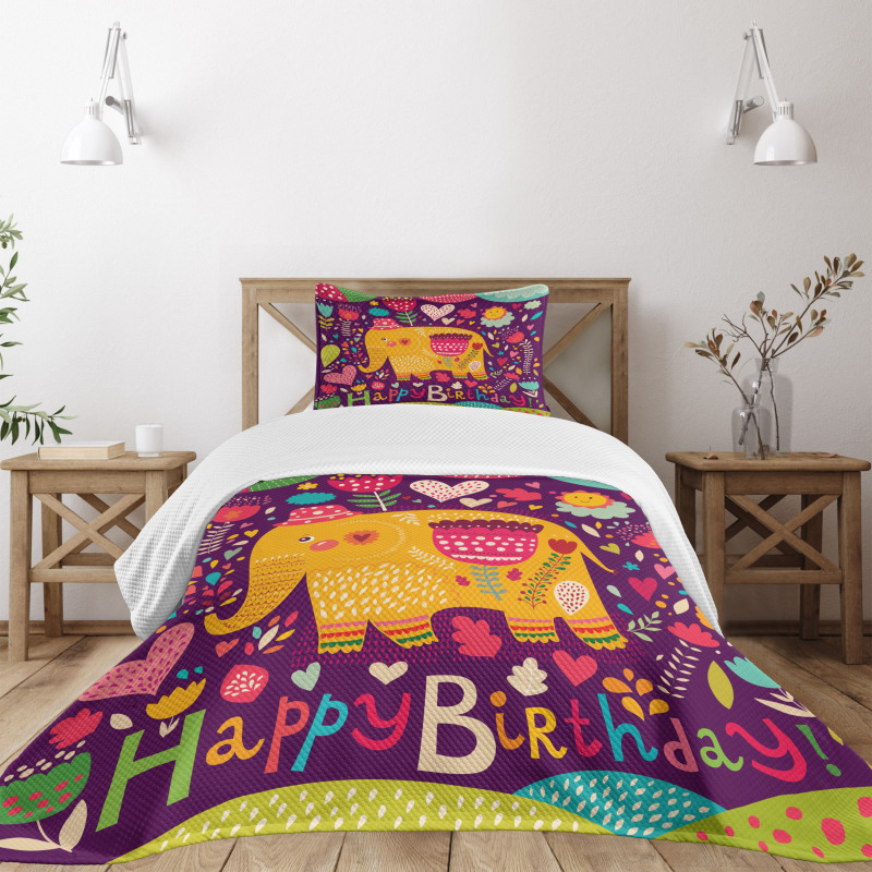 Doodle Birthday Animal Bedspread Set