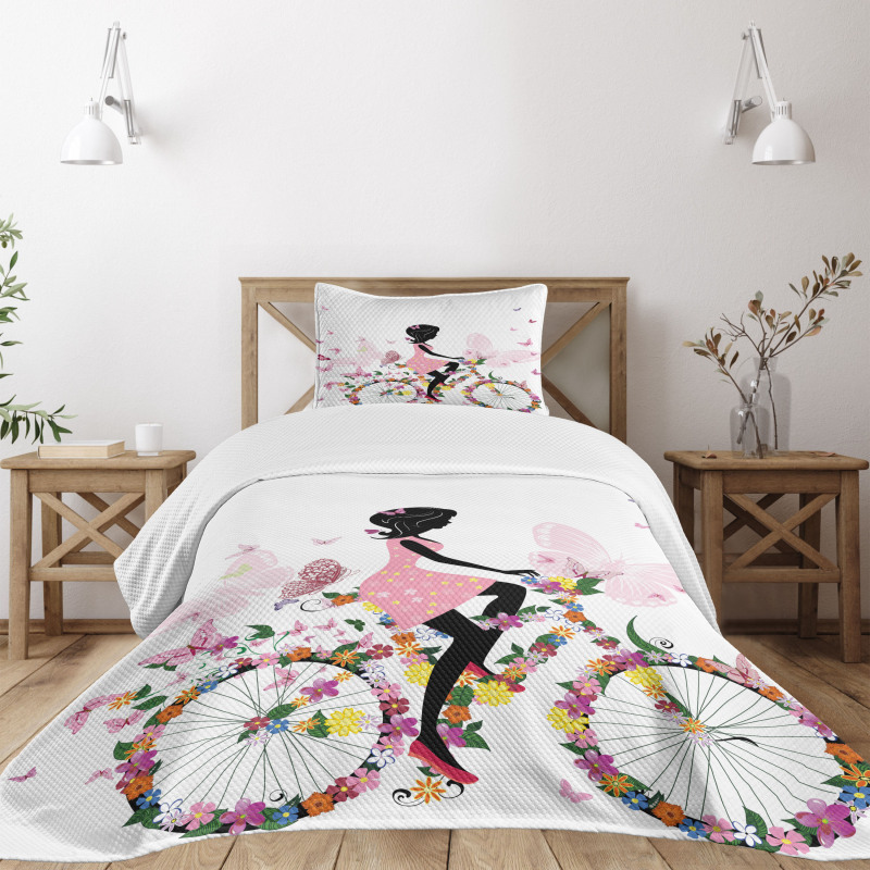 Girl Flower Butterflies Bedspread Set