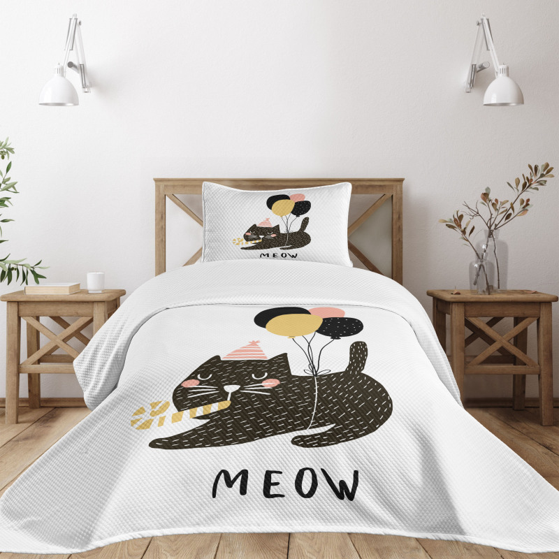 Party Pet with Balloons Bedspread Set