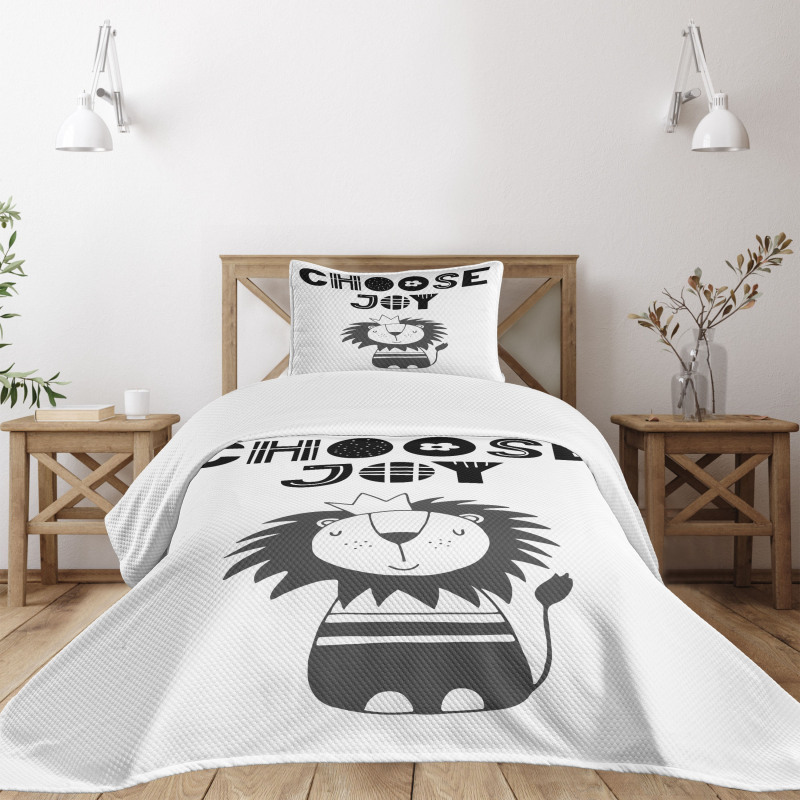 King of the Jungle Words Bedspread Set