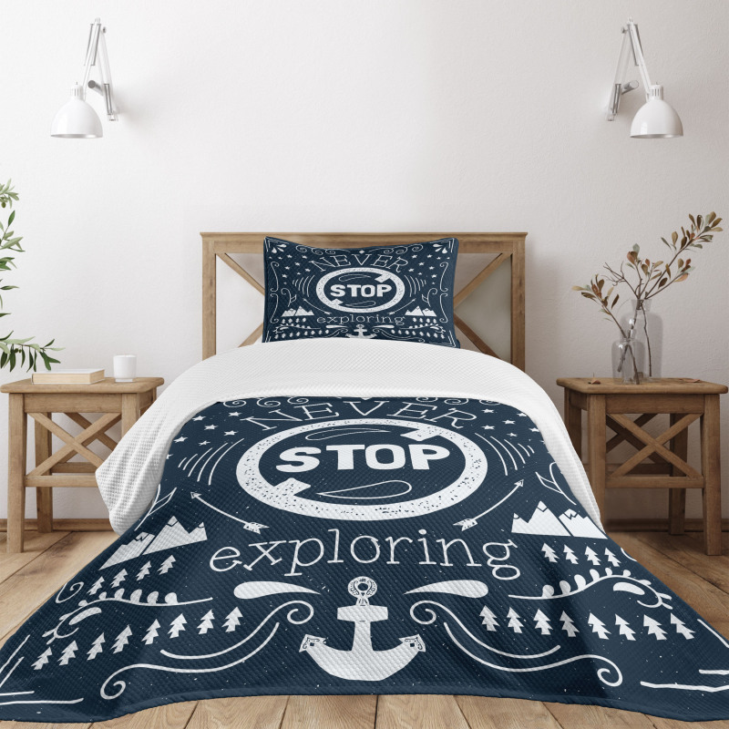 Exploring Themed Slogan Bedspread Set