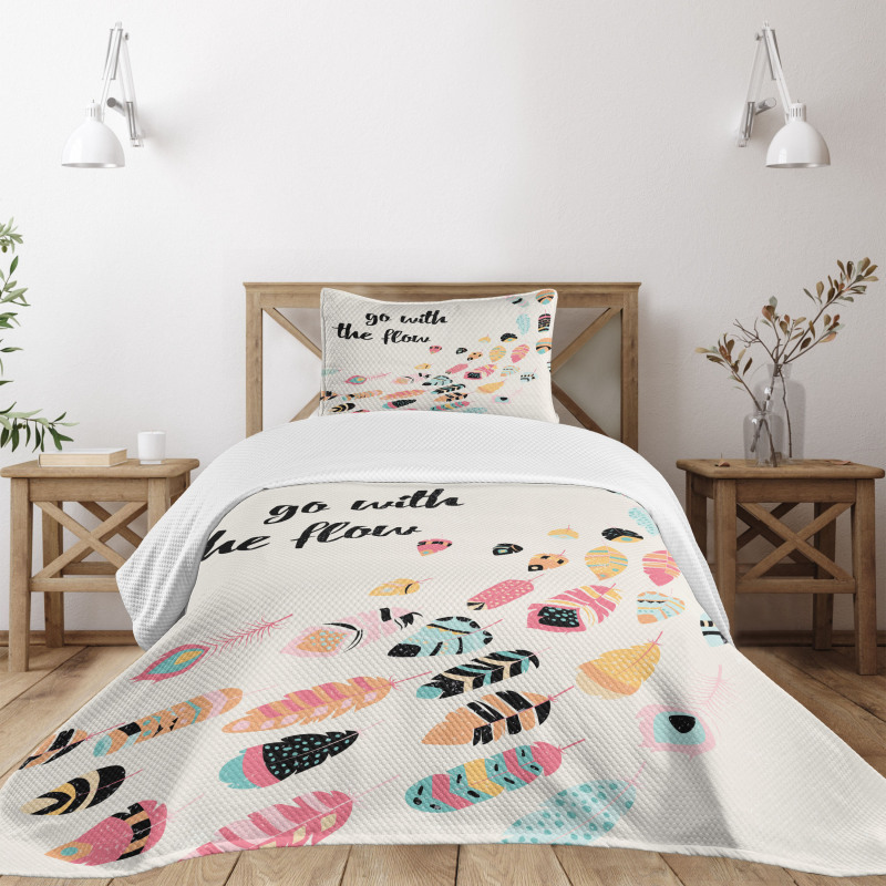 Go with the Flow Words Bedspread Set