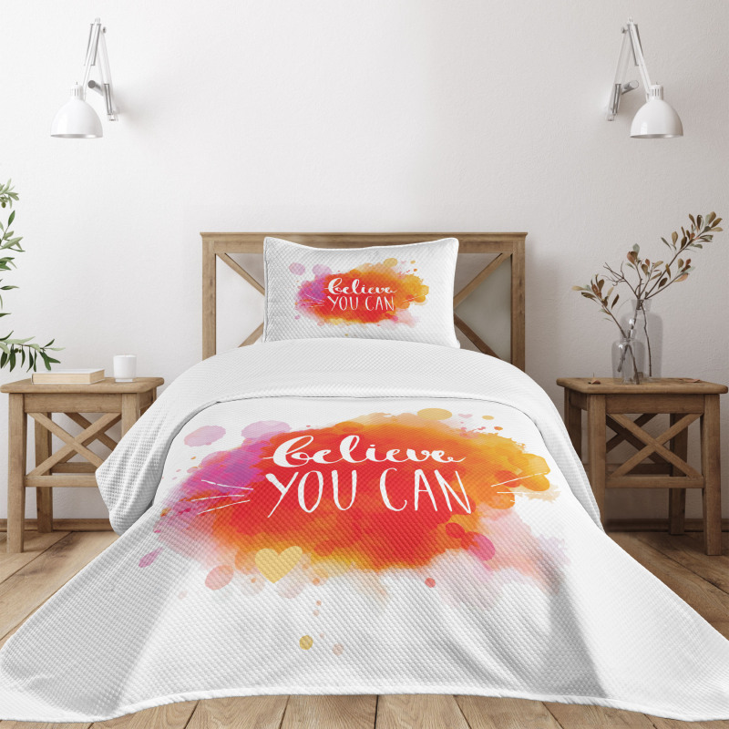 Believe You Can Words Bedspread Set