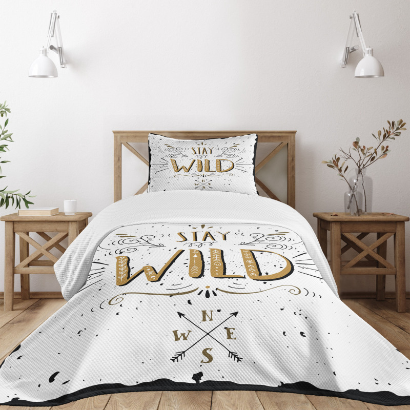 Stay Wild Hand Lettering Bedspread Set