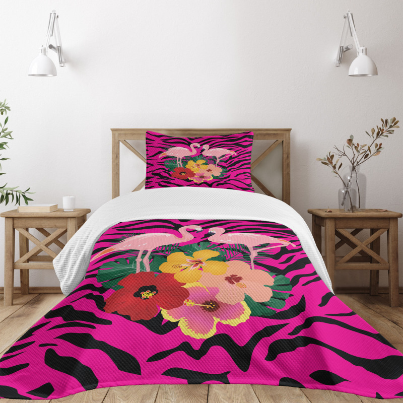 Exotic Flamingo Boho Bedspread Set