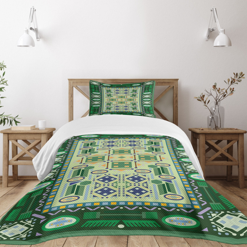 Oriental Shapes Pattern Bedspread Set