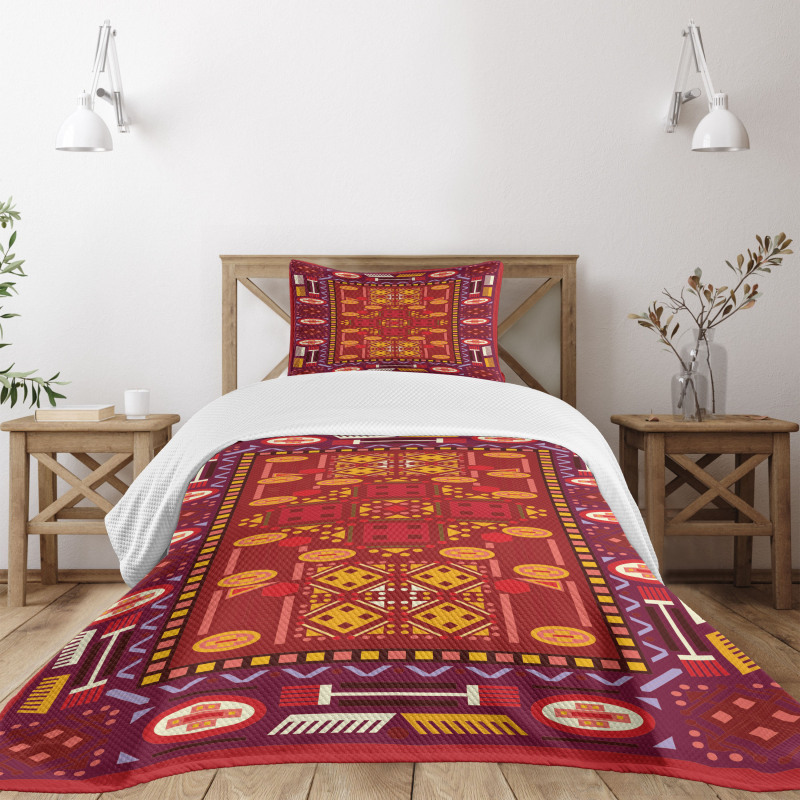 Shapes in Warm Colors Bedspread Set