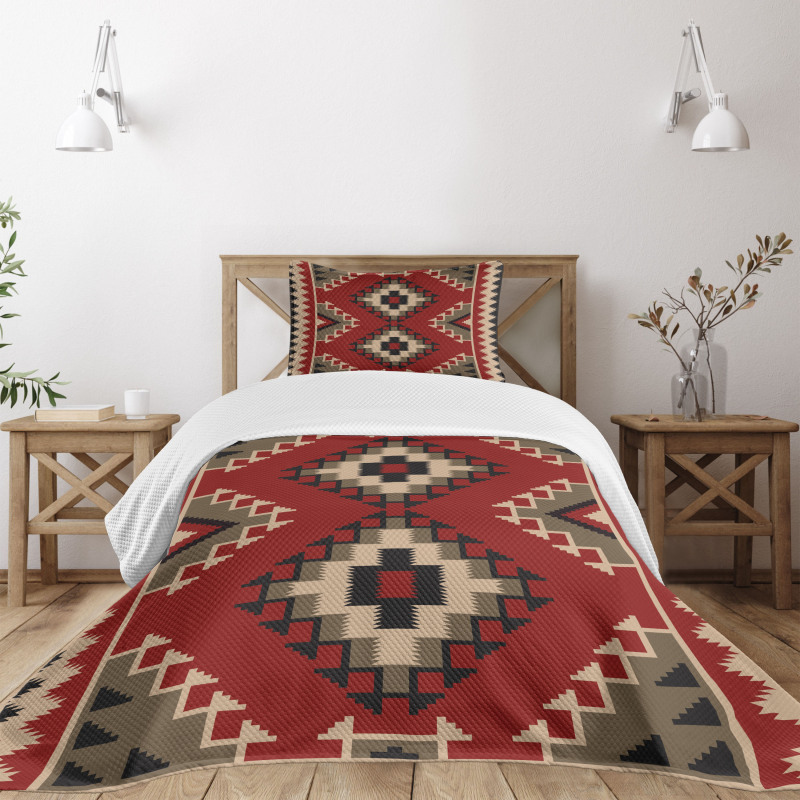 Afghan Style Motifs Bedspread Set