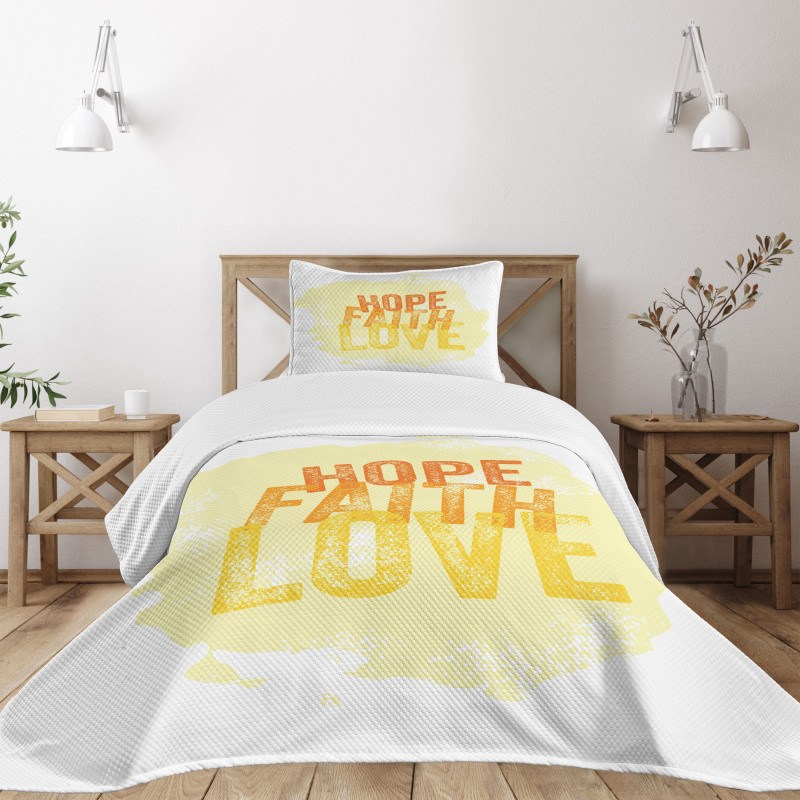 Grunge Faith and Love Bedspread Set