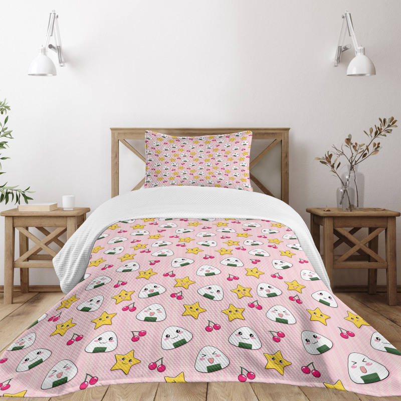 Japan Funny Food Pattern Bedspread Set