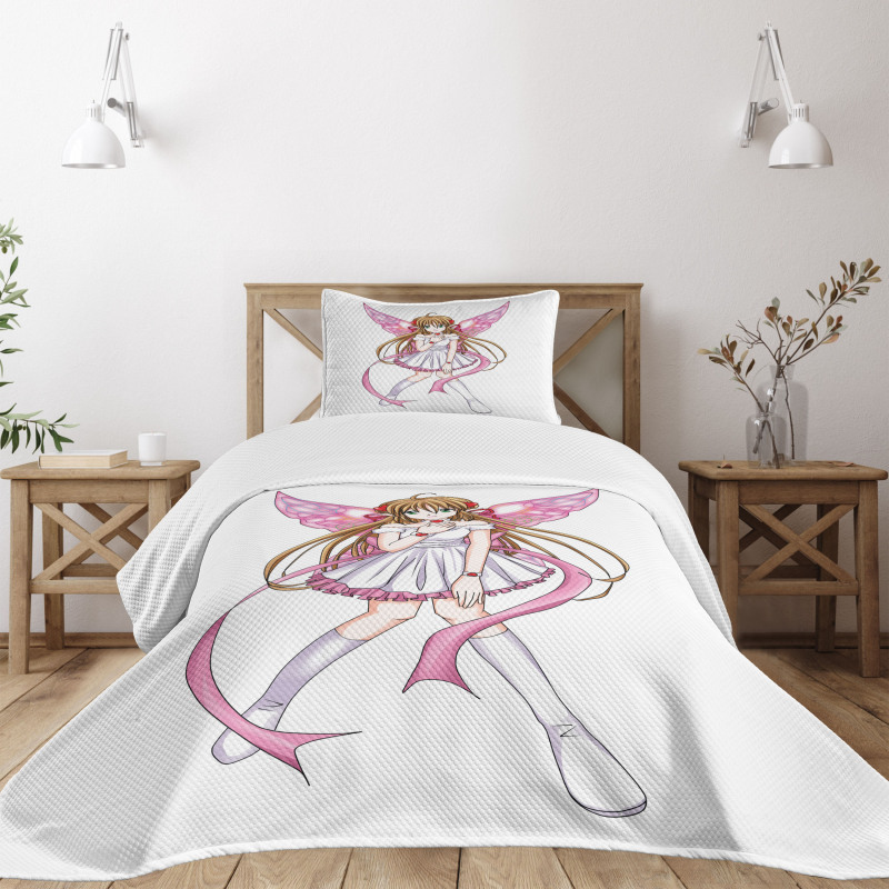 Cartoon Pixie Fairy Angel Bedspread Set