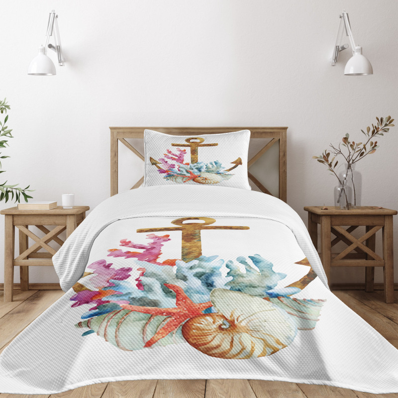 Watercolor Starfish Bedspread Set