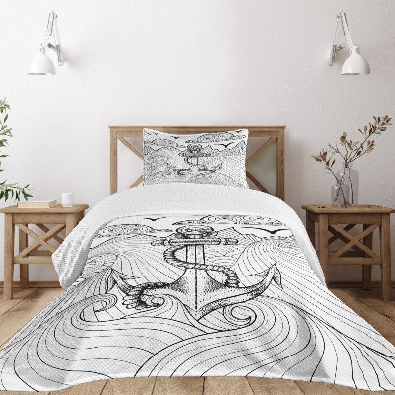 Zentangle Ocean Clouds Bedspread Set