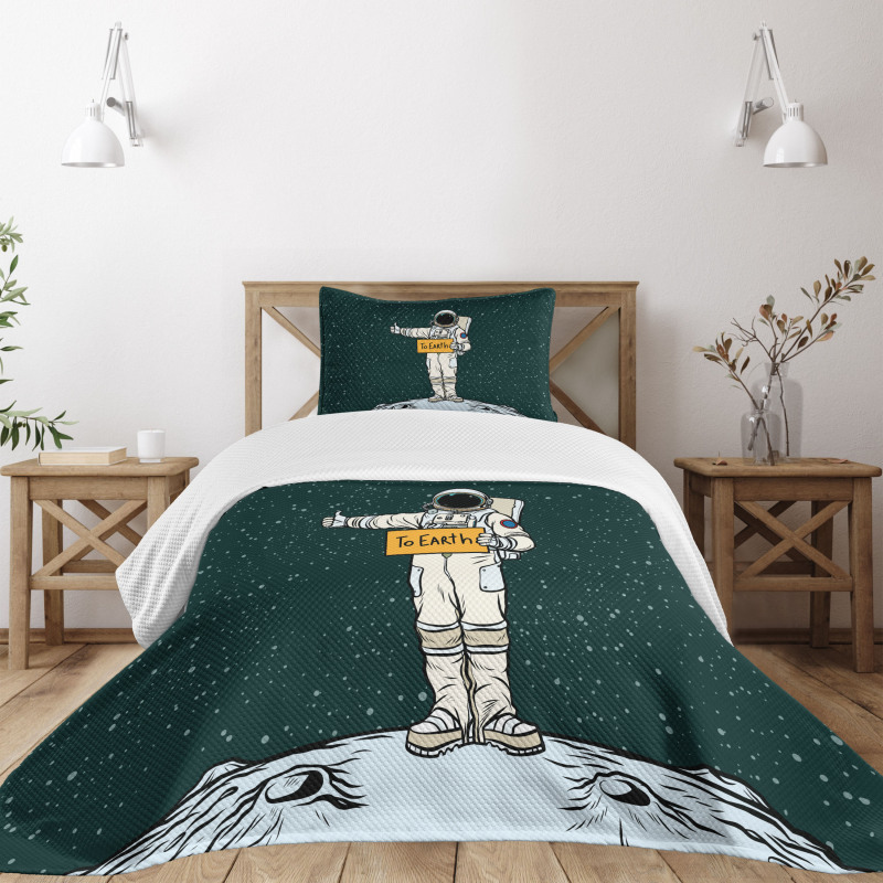 Hitchhiking Astronaut Bedspread Set