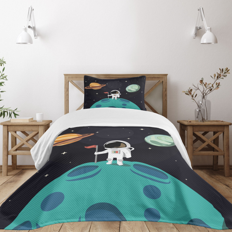 Galaxy Adventure Cartoon Bedspread Set