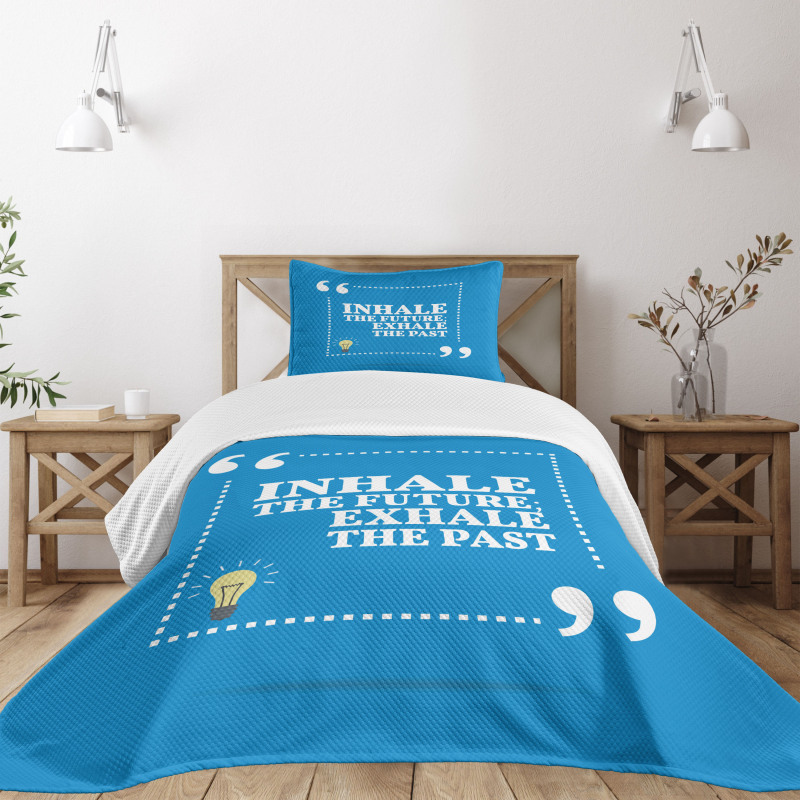 Wisdom Words Blue Bedspread Set