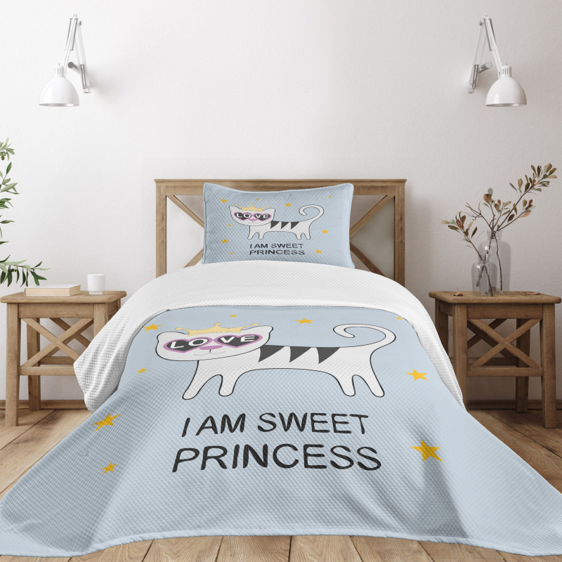 Cat Hearts Love Bedspread Set