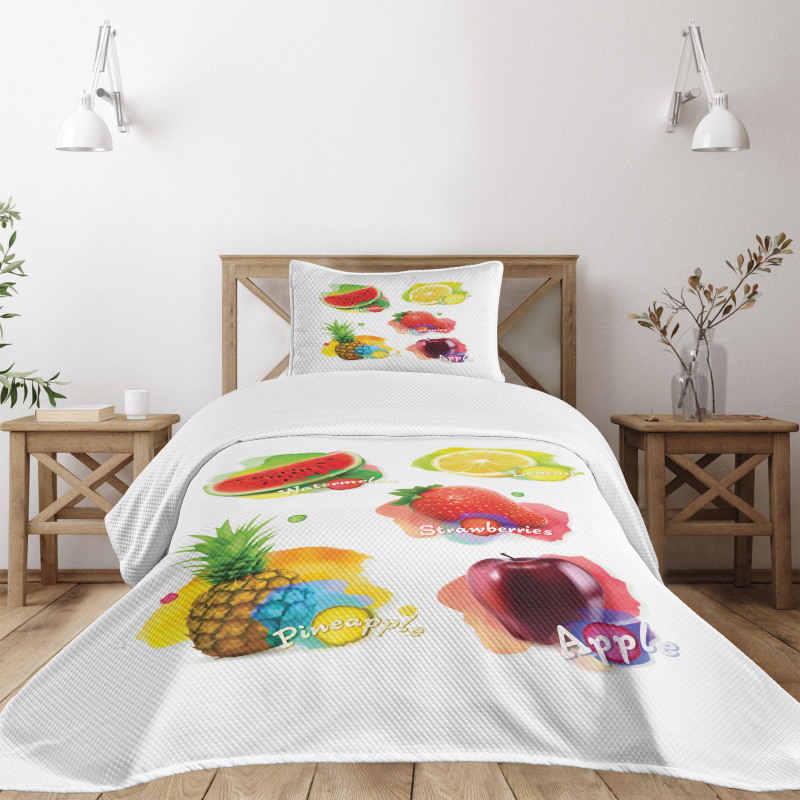 Colorful Summer Food Bedspread Set