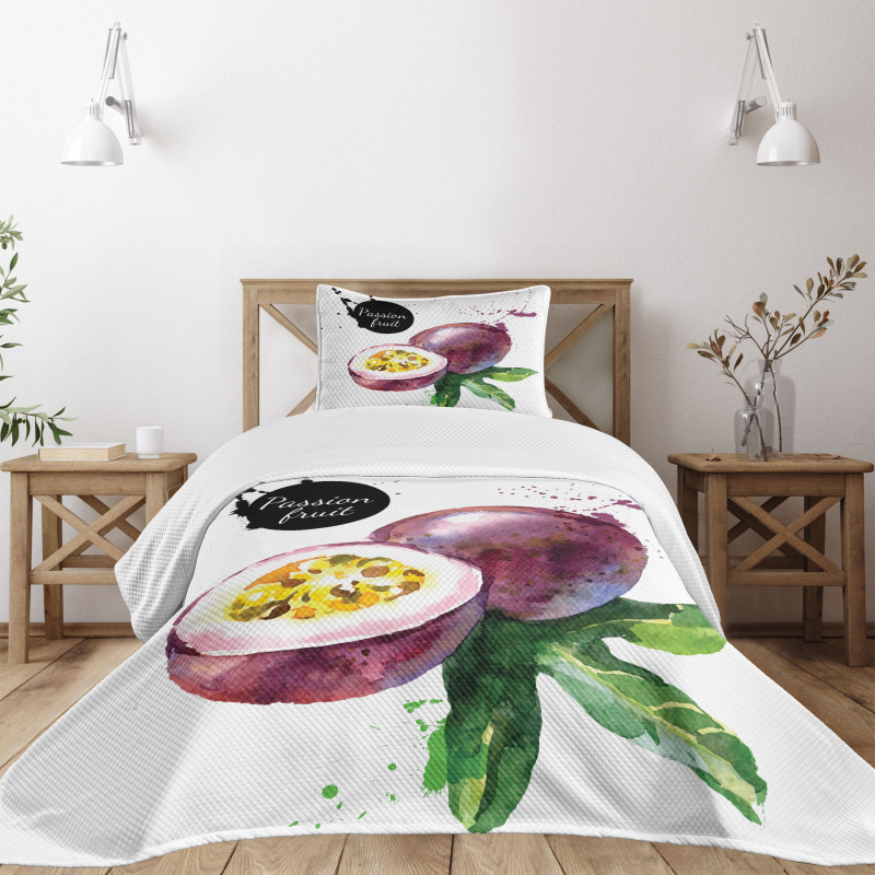 Watercolor Exotic Design Bedspread Set