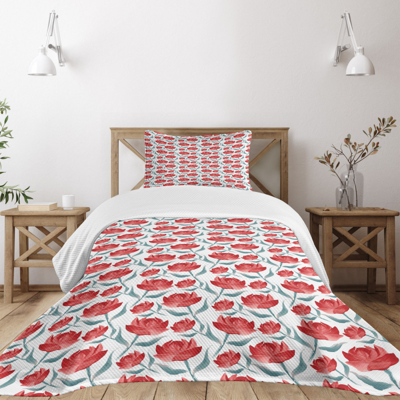 Romantic Rose Blooms Bedspread Set