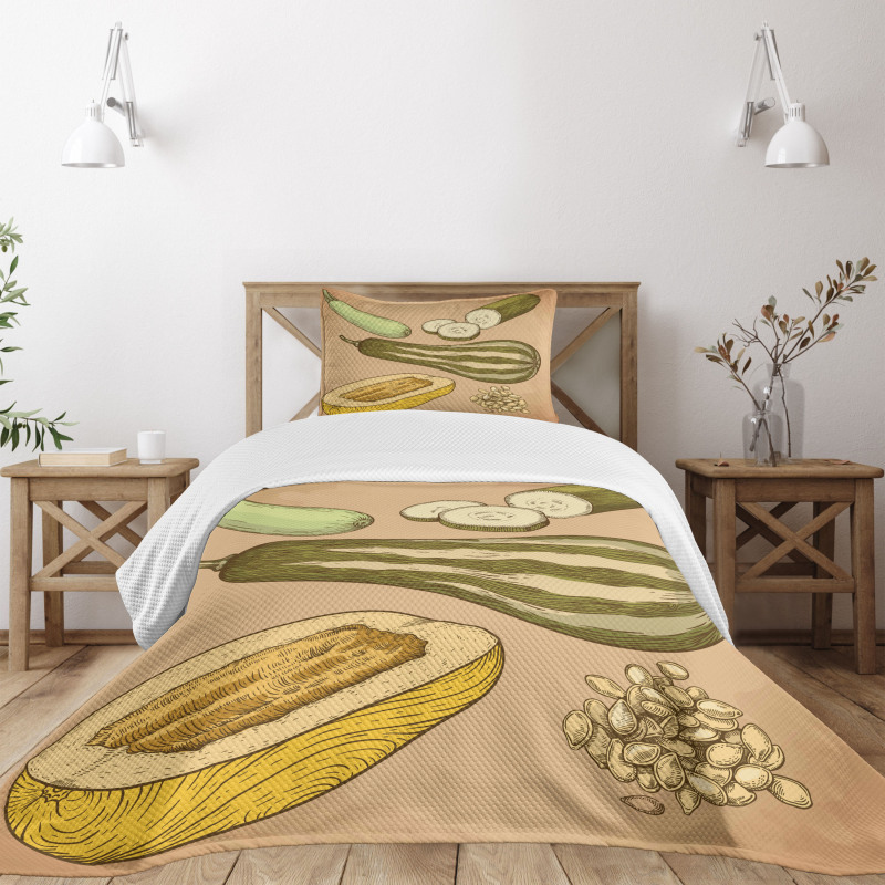 Zucchini Slices Bedspread Set