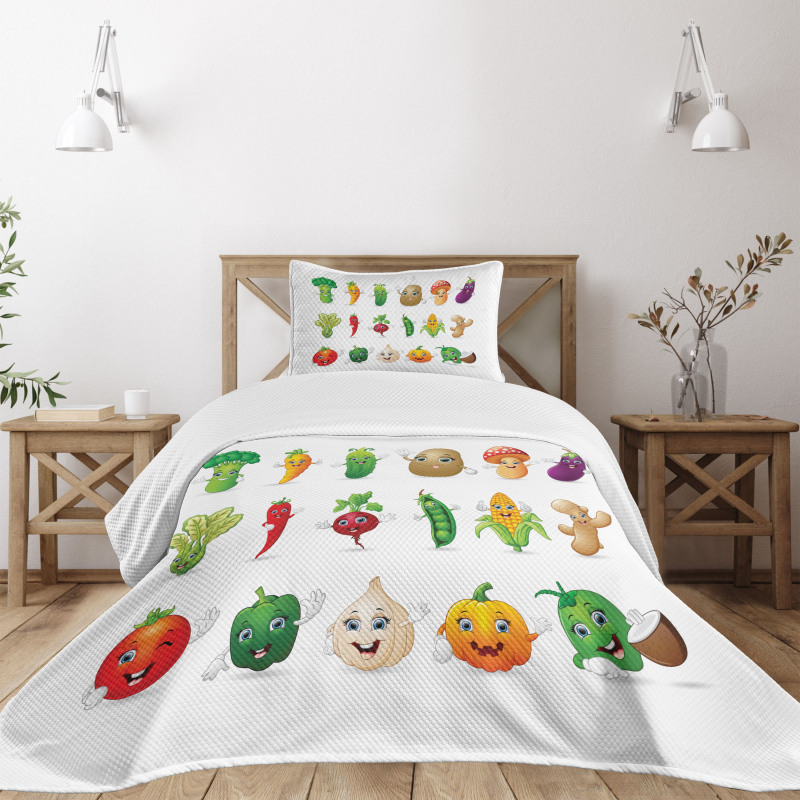 Smiley Faces Farm Bedspread Set