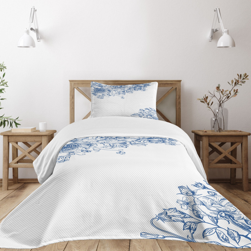 Peony Rose Buds Bedspread Set