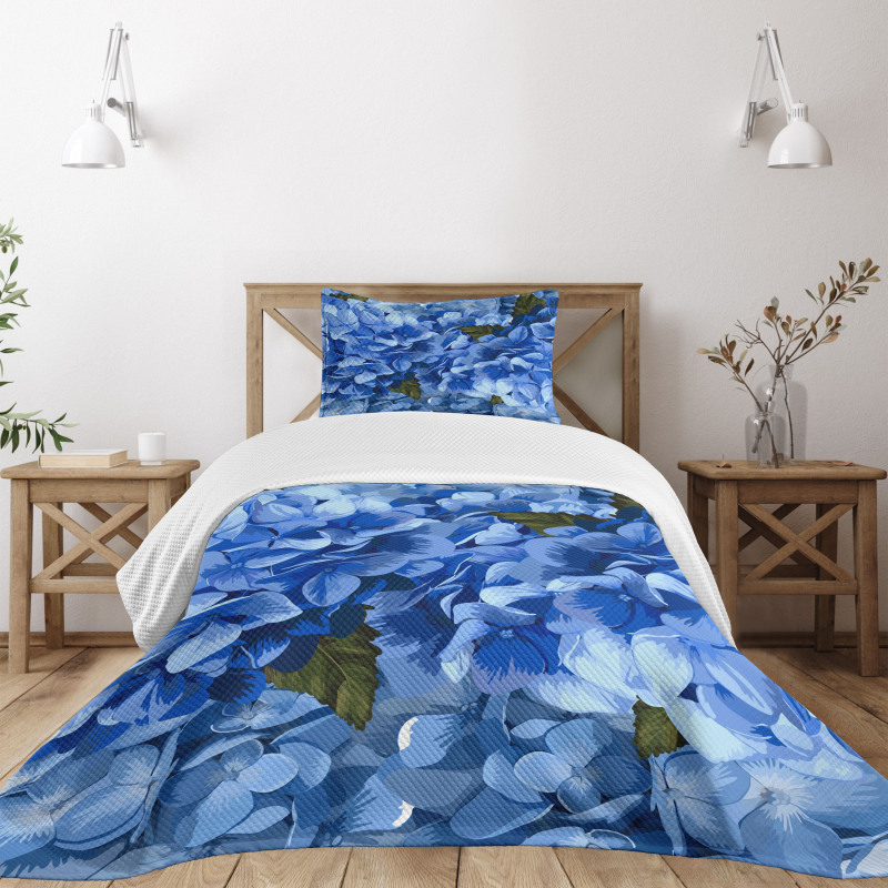 Hydrangea Flower Bedspread Set