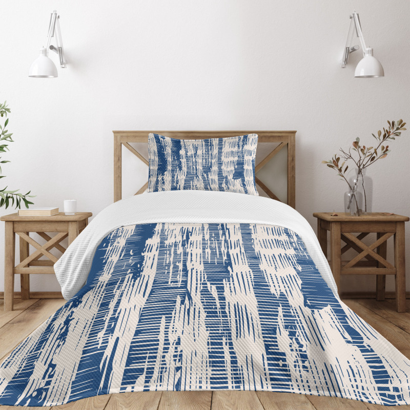 Abstract Stripy Grunge Bedspread Set