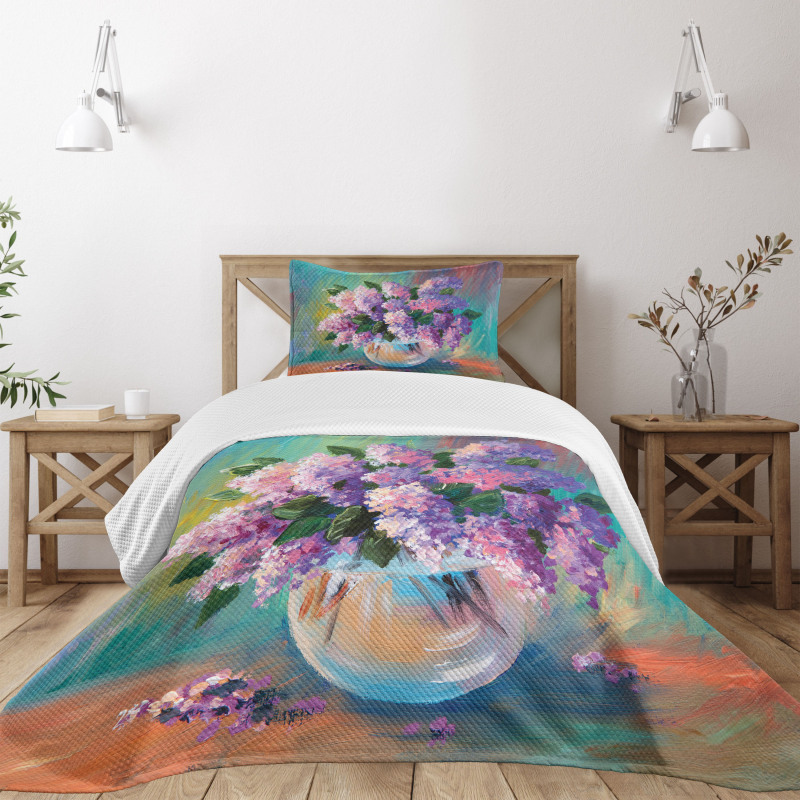 Oil Painting Flowers Art Bedspread Set