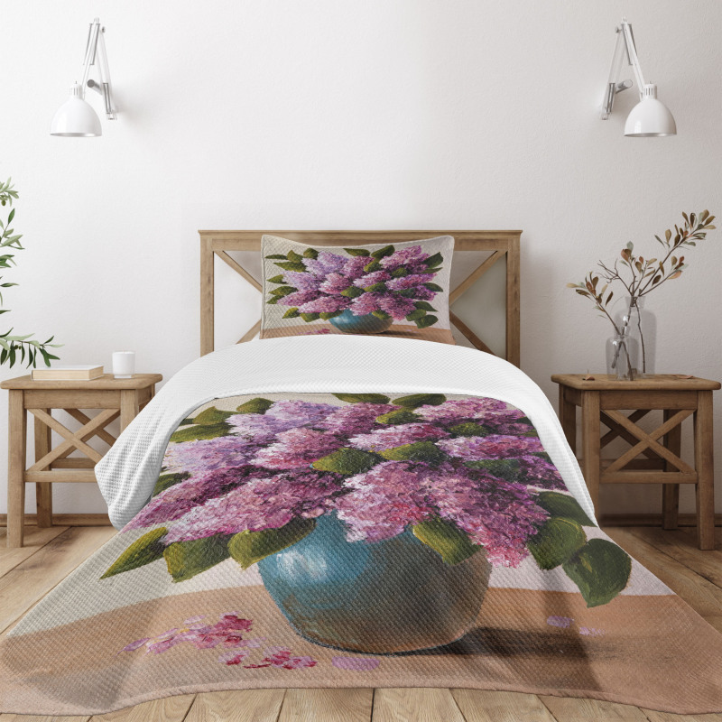 Lilac Bouquet Artwork Bedspread Set