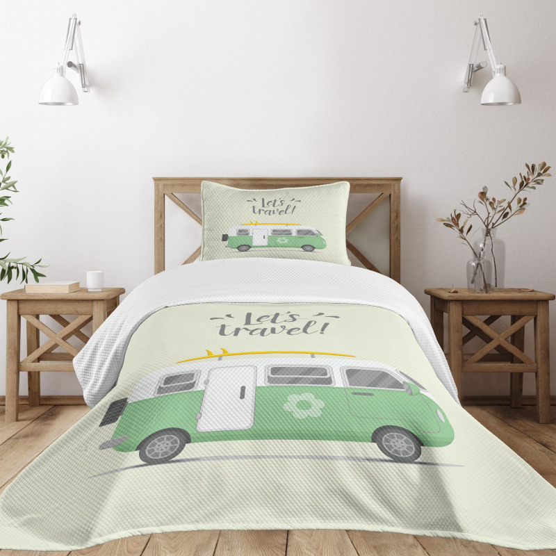 Lets Travel Message Bedspread Set