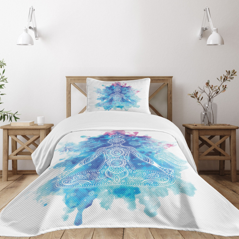 Damask Stencil Mandala Bedspread Set