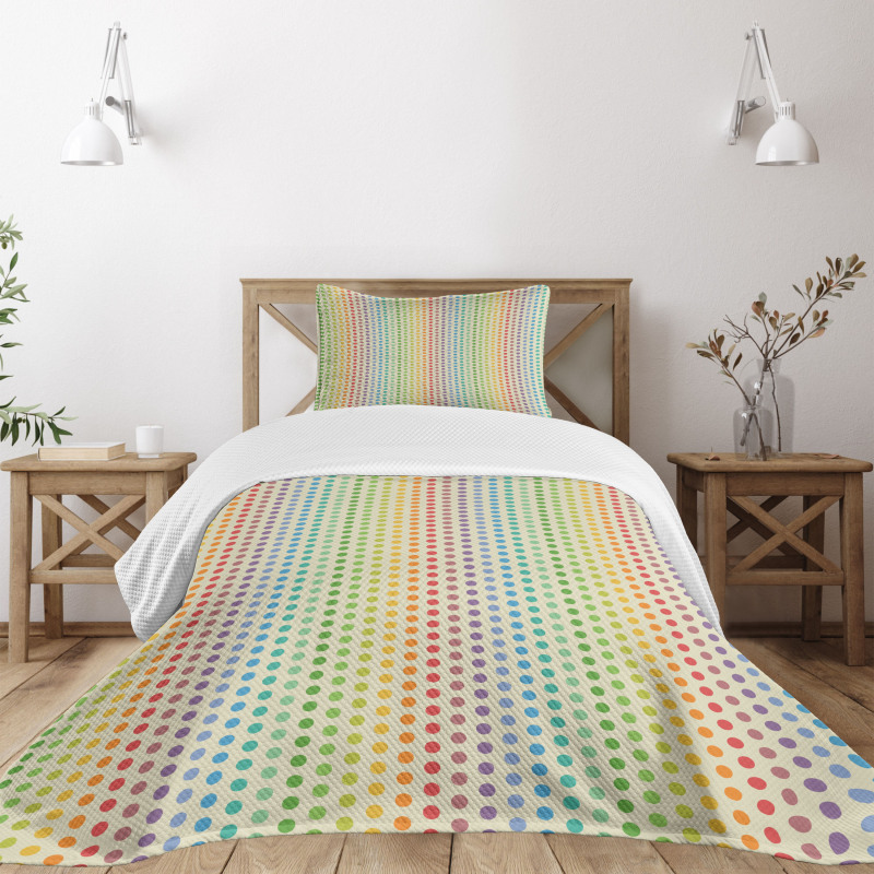 Colorful Dots Spectrum Bedspread Set