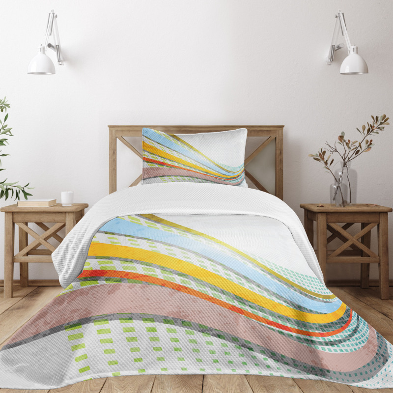 Curved Stripes Bedspread Set