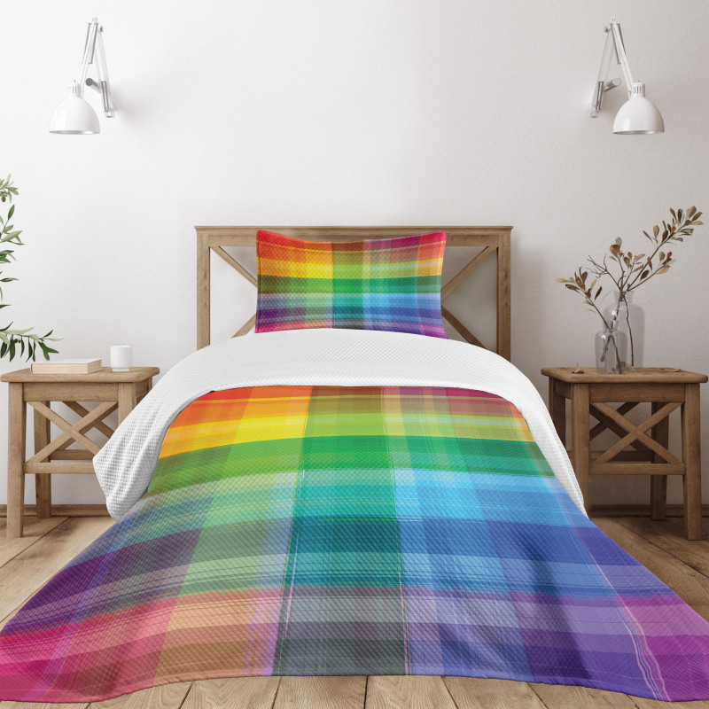 Retro Plaid Bedspread Set