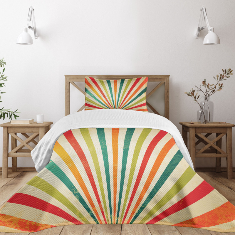 Retro Sun Rays Bedspread Set