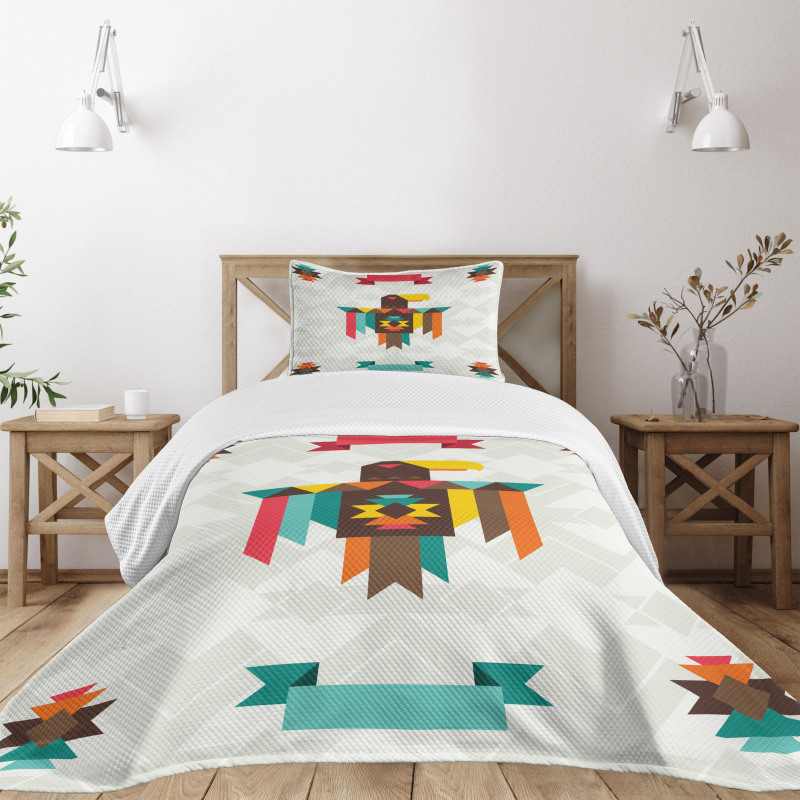Folk Totem Eagle Bedspread Set
