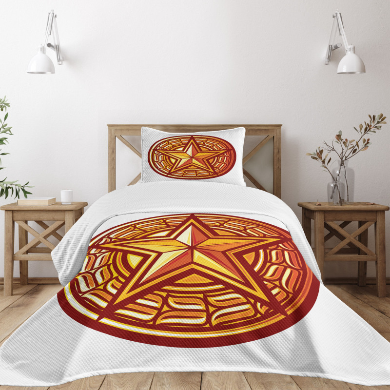 Seal Design in Warm Tones Bedspread Set