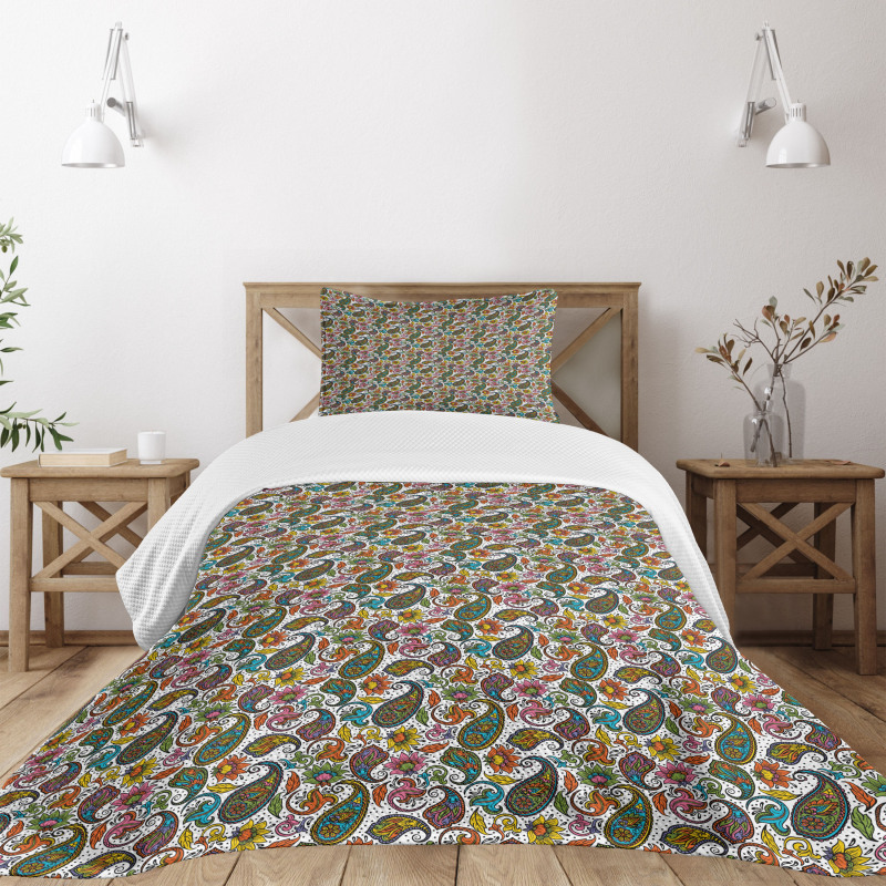 Retro Paisley Colorful Bedspread Set