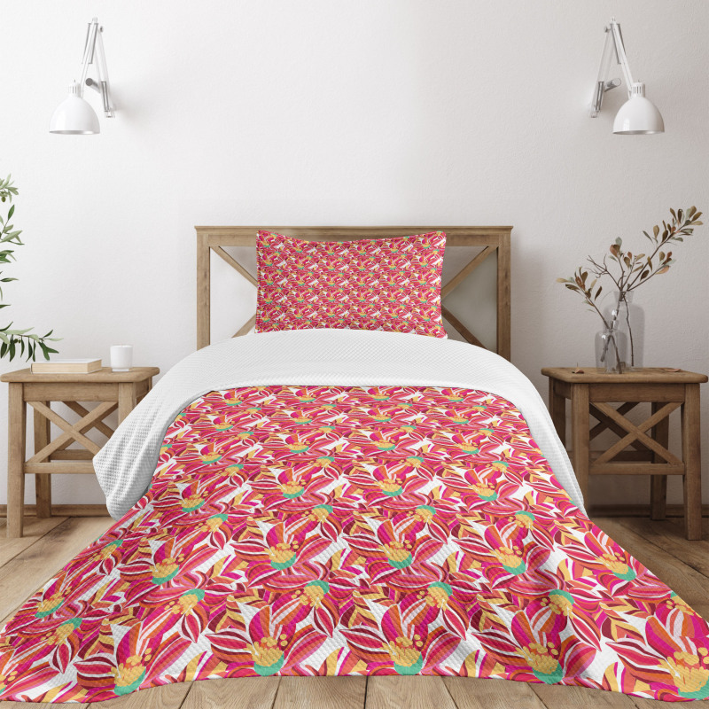 Abstract Spring Blossoms Bedspread Set