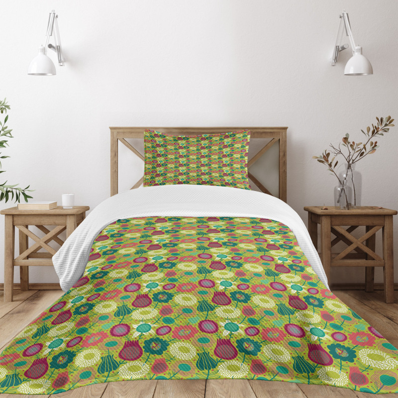 Whimsical Floral Art Bedspread Set