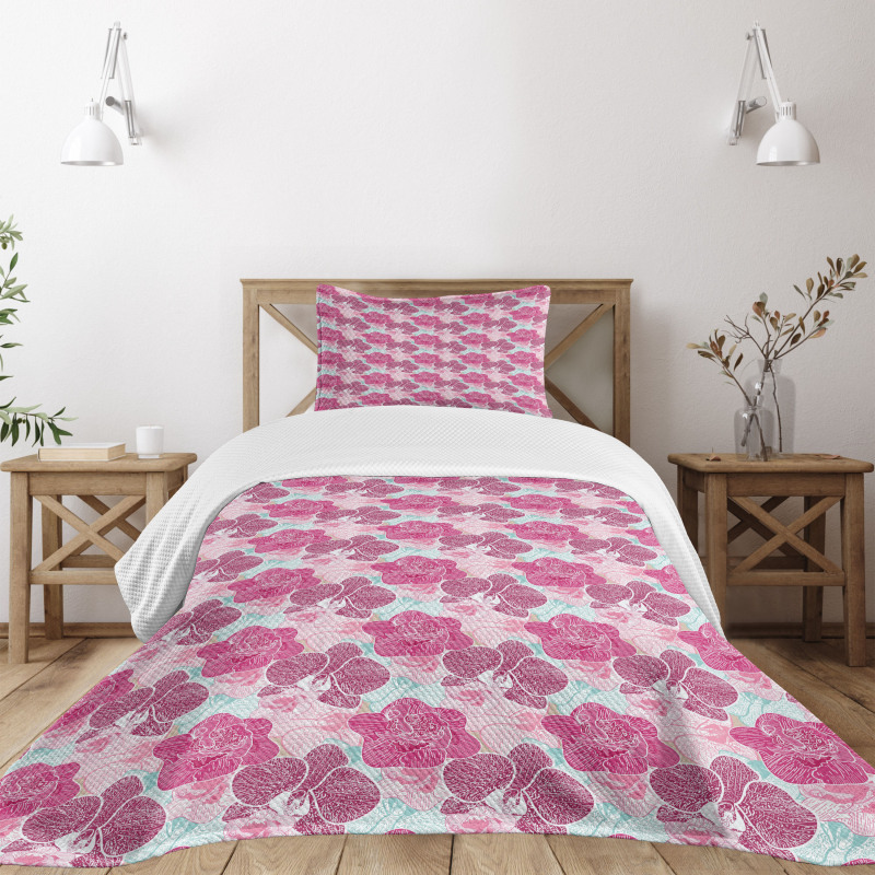 Orchid Grunge Bedspread Set